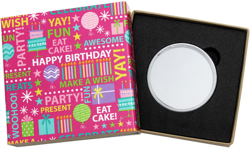 SilverTowne Natural Kraft Paper Gift Box with Pink Happy Birthday Words Box Sleeve